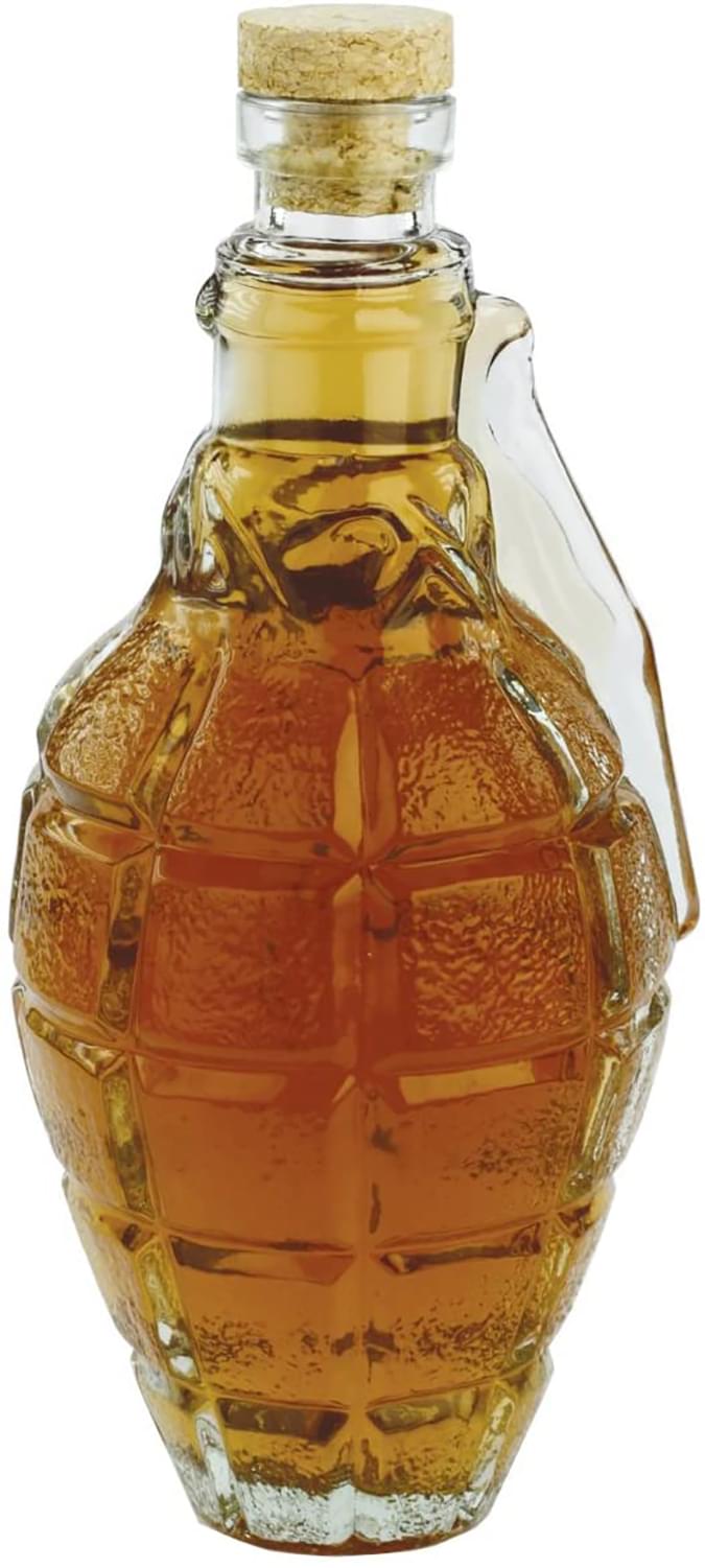 Hand Grenade 16oz Clear Glass Drink Decanter