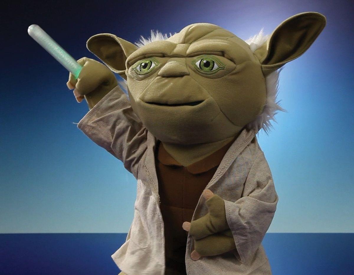 Star Wars Lightsaber Battle Yoda 16&#x22; Action Plush