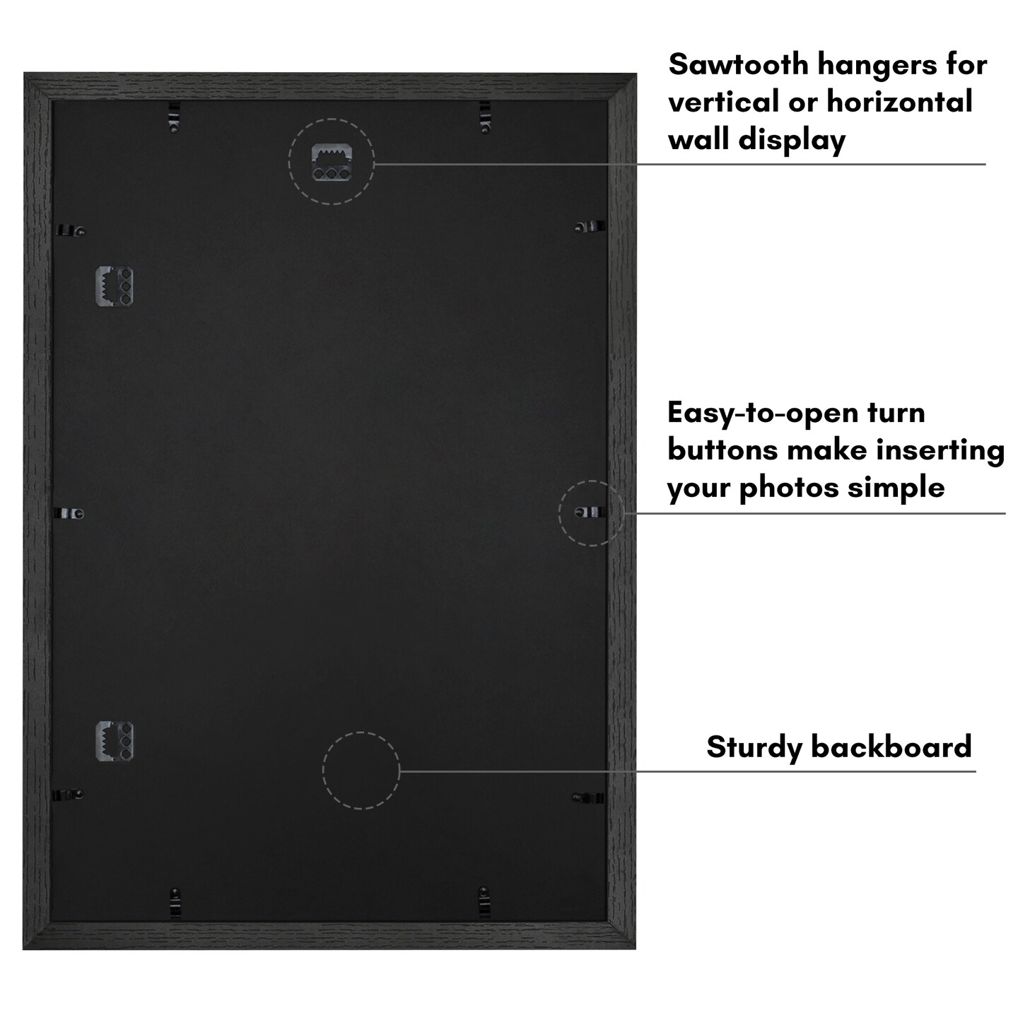 Americanflat Picture Frame with Wide Molding with Mat - Modern Wide Picture Frame - Plexiglass Cover - Hanging Hardware - Includes Easel