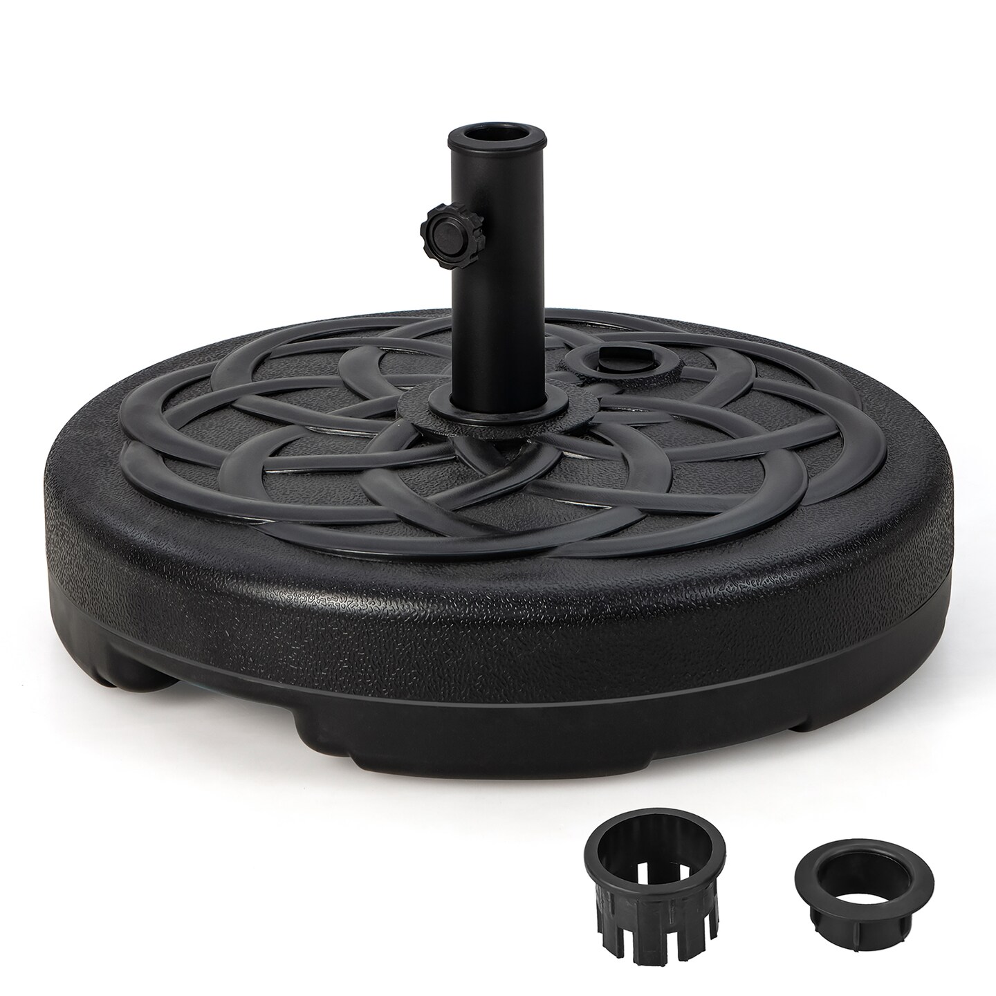 Costway 22&#x27;&#x27; Patio Fillable Round Umbrella Base Stand Water/Sand Fit Pole 1.5&#x27;&#x27; &#x26; 1.9&#x27;&#x27;