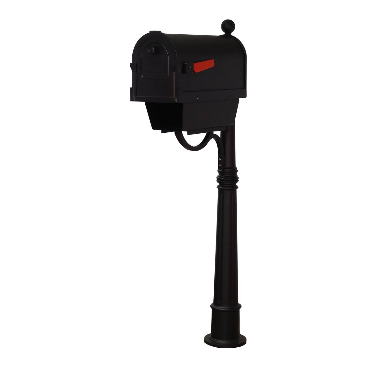 Special Lite Products Outdoor Letter Holder Savannah Curbside Mailbox with Newspaper Tube and Ashland Mailbox Post