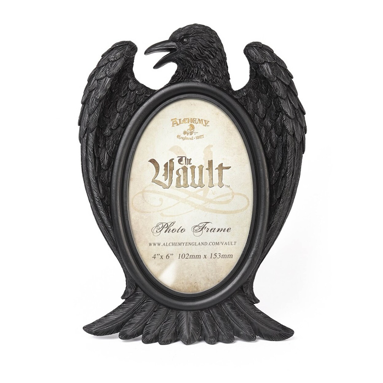 The Vault Wall Hung Or Free Standing Resin Black Raven Photo Frame