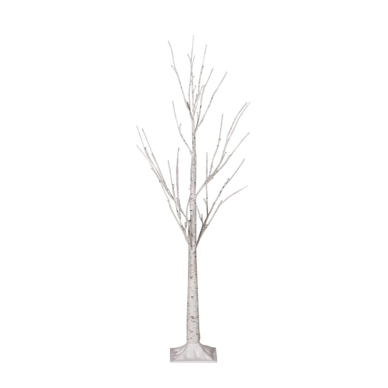 GDF Studio 4-Foot Pre-Lit 48 White LED Artificial Twig Birch Tree White