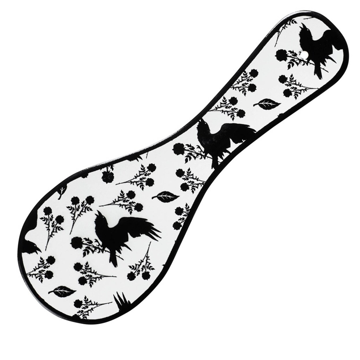 The Vault   Beautiful Spoon Rest Decor Ceramic Raven and Rose