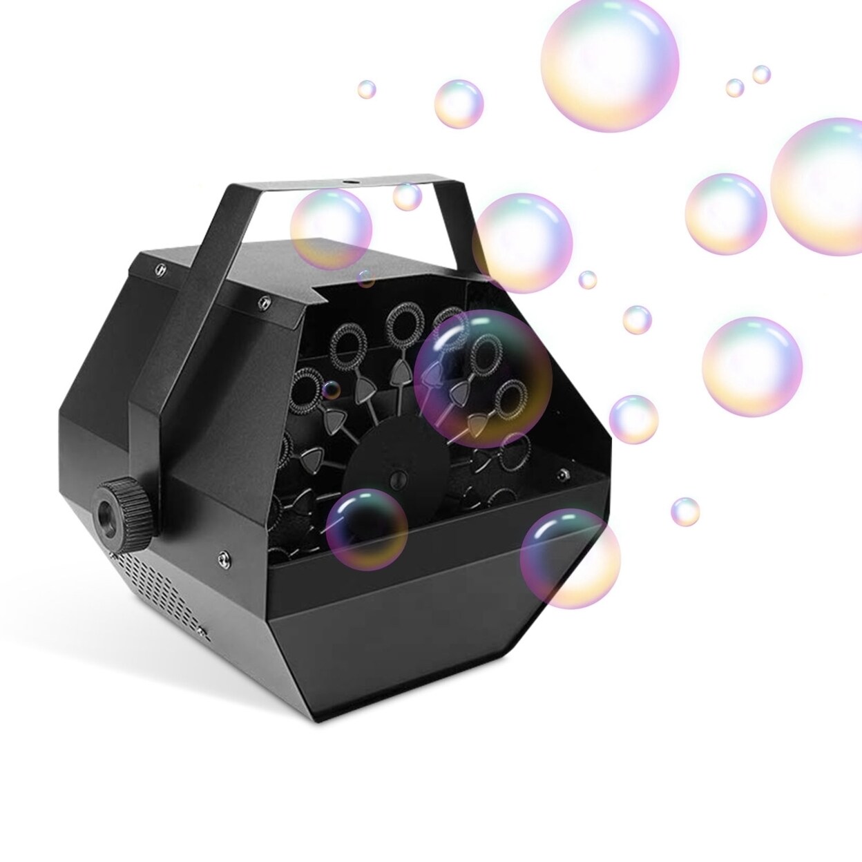 Automatic Bubble Machine 25W Portable Black Bubble Blower Maker For Parties
