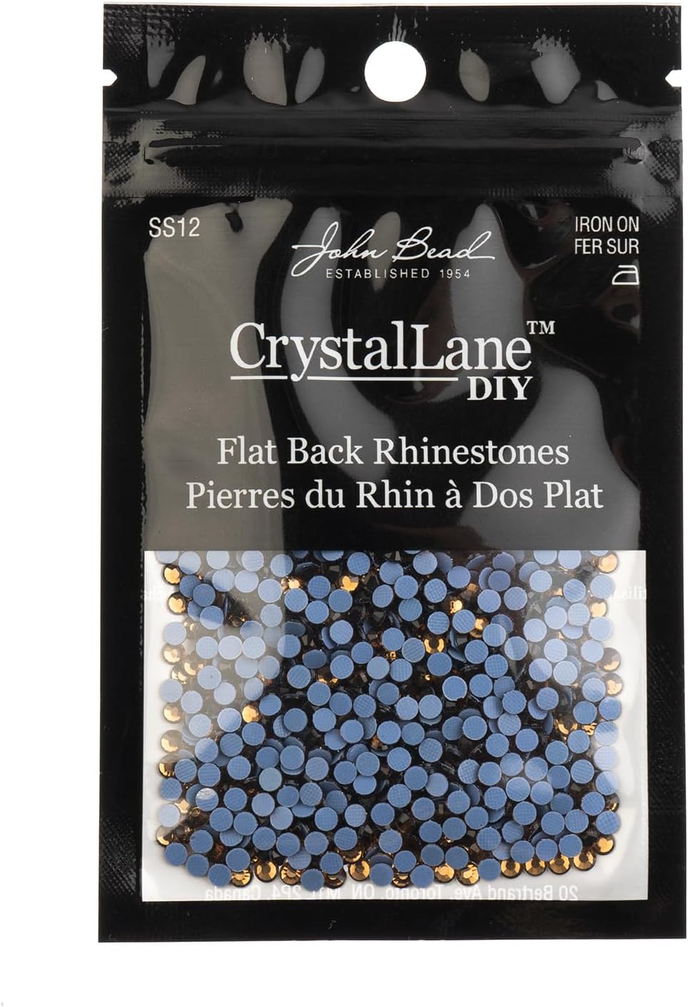 Crystal Lane DIY SS12 (3mm) Hot-fix Glass Flat Backs Rhinestones, 1440pcs