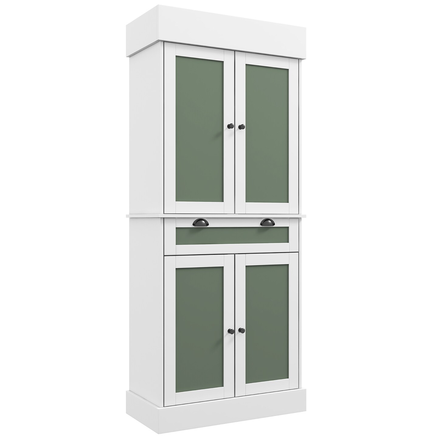 Costway 72&#x27;&#x27; Kitchen Buffet Hutch Pantry Cabinet Cupboard with 4 Doors &#x26; Adjustable Shelves