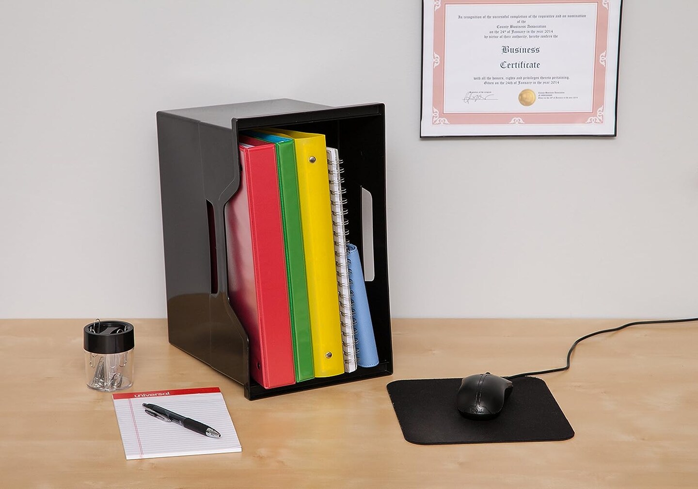IRIS USA Hanging Plastic Desktop File Box Folders, Letter Size, Magazine File