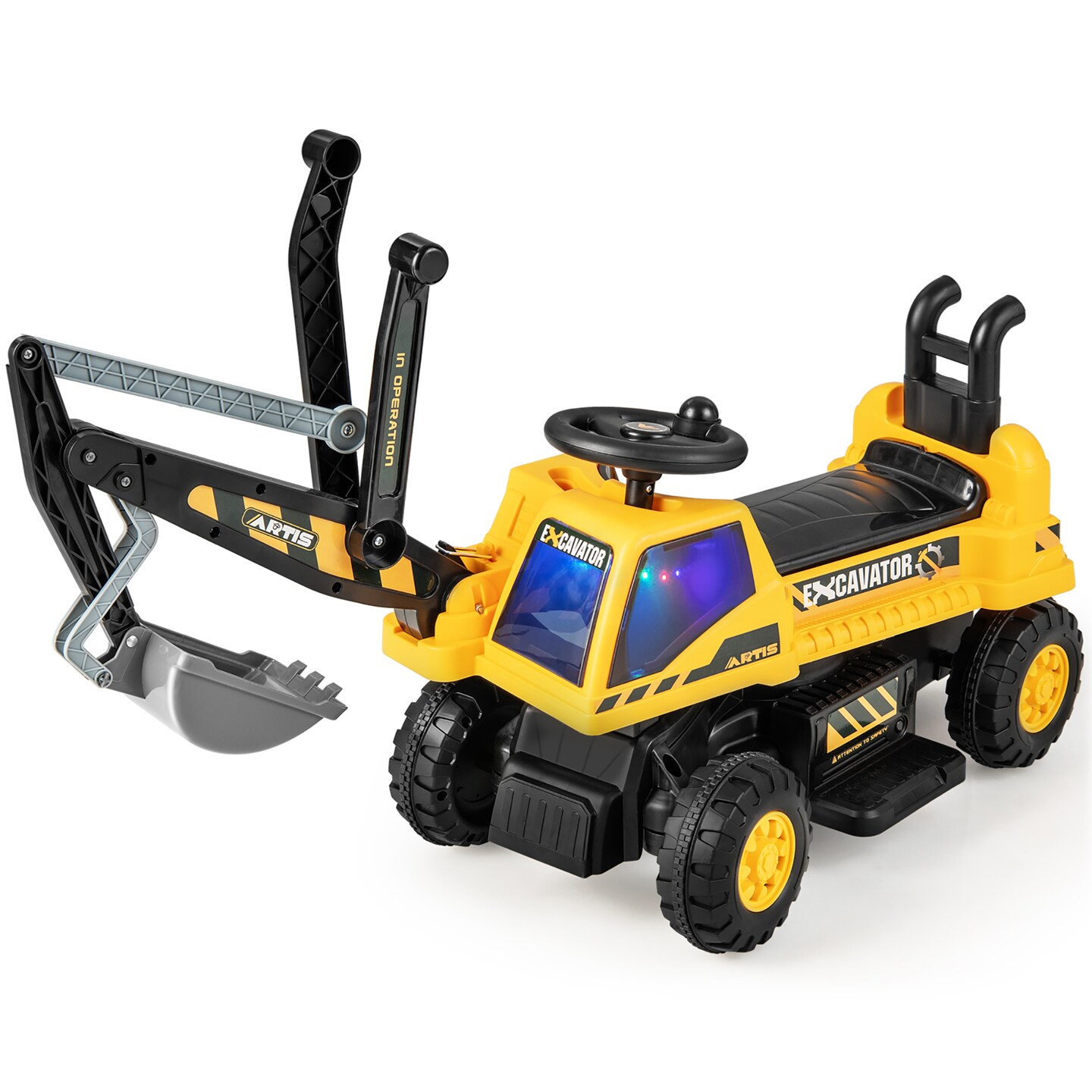 Costway Kids Ride on Excavator Digger Electric Construction Vehicles with Lights Music Michaels