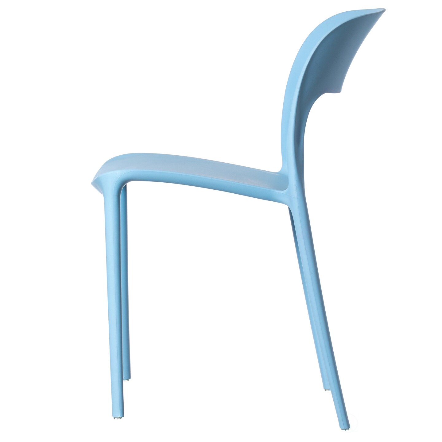 Modern Plastic Outdoor Dining Chair with Open Curved Back