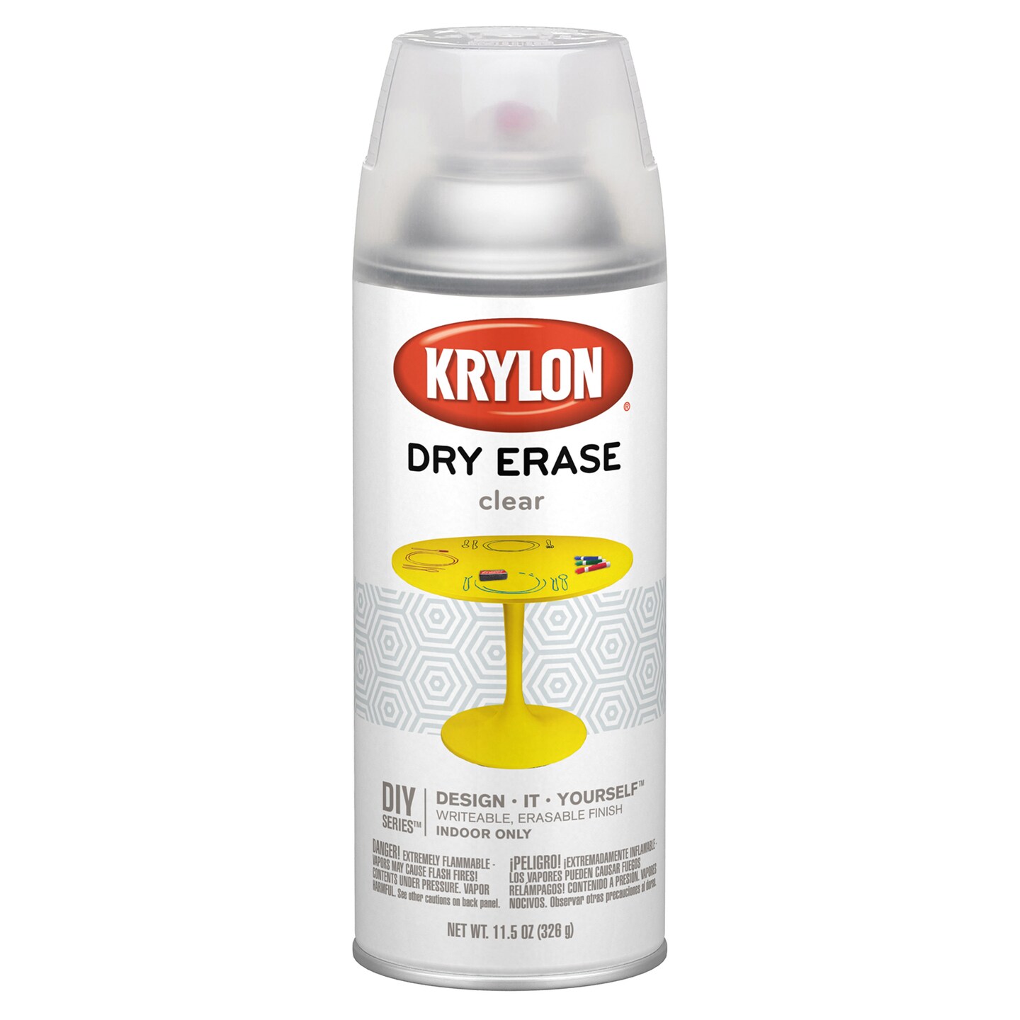 Krylon Dry Erase Spray Paint, 12 oz., Clear