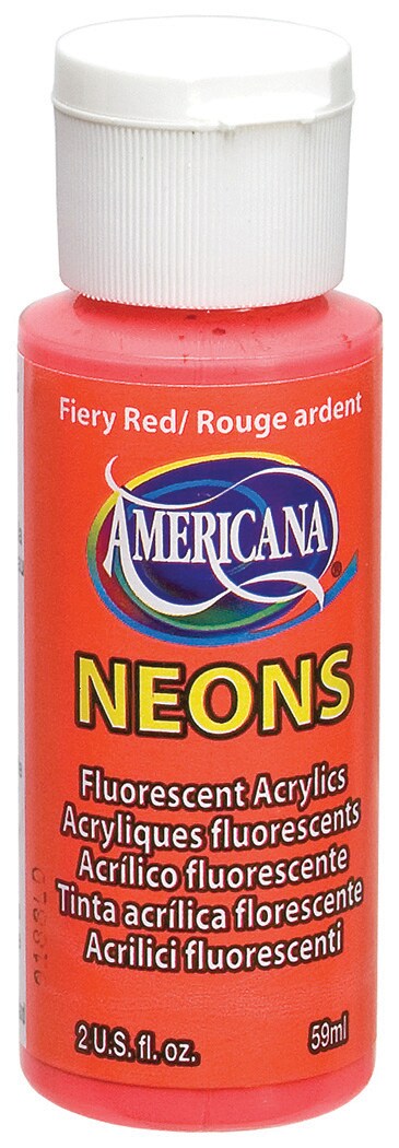 Americana Neon Lights 2 oz. Fiery Red Acrylic Paint DHS4-29 - The Home Depot