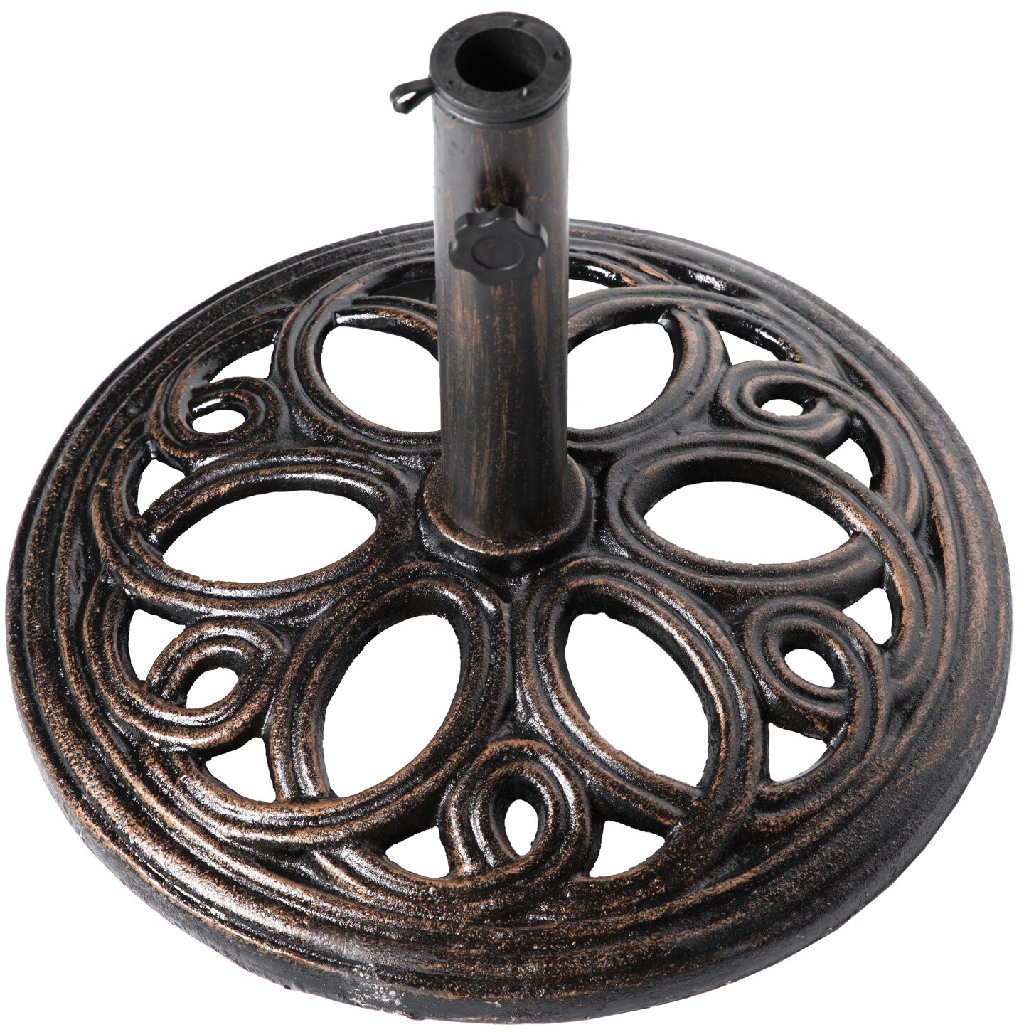 Decorative Cast Iron Patio Umbrella Base, 24 lbs Round