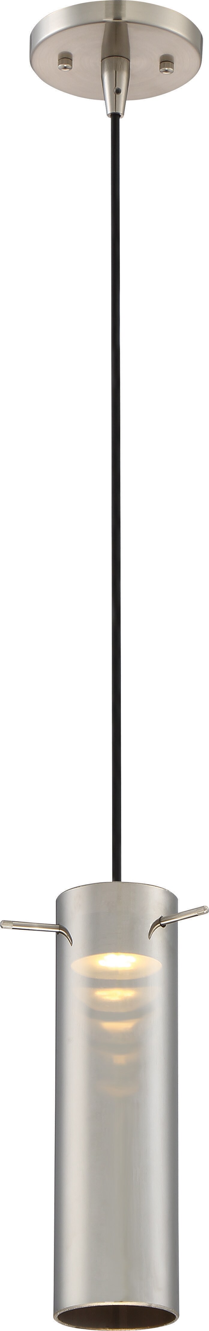 Nuvo Pulse 1-Light LED Mini Pendant w/ Copper Glass in Brushed Nickel Finish