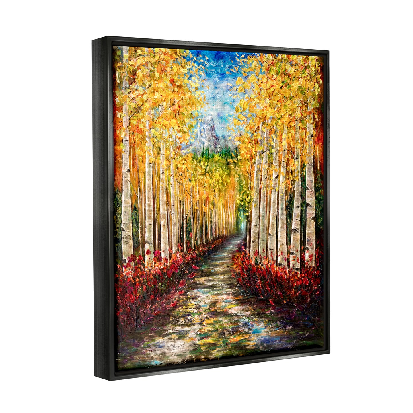 Stupell Industries Modern Birch Grove Painting Framed Floater Canvas Wall Art