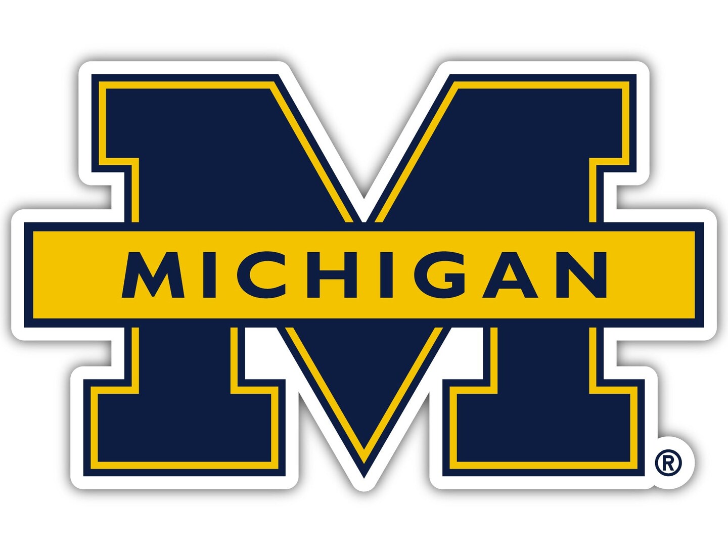 R and R Imports Michigan Wolverines 4 Inch Vinyl Decal Sticker