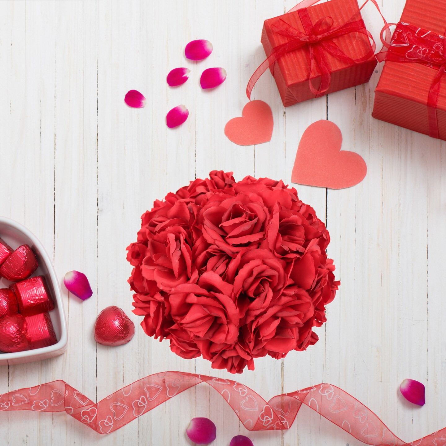 100-Pack: Dark Red Silk Rose Picks, 8" Stems, 3" Wide by Floral Home®