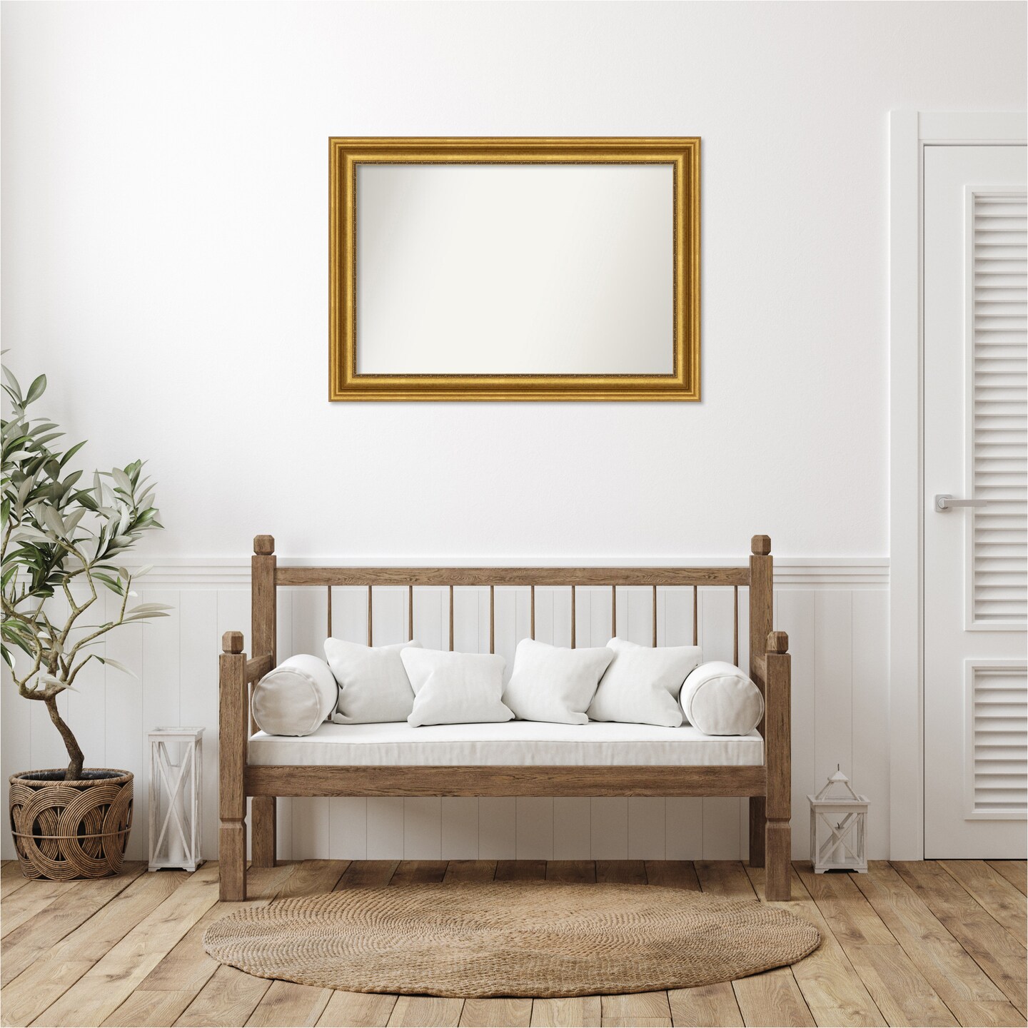 Parlor Gold Non-Beveled Custom Framed Bathroom Vanity Wall Mirror