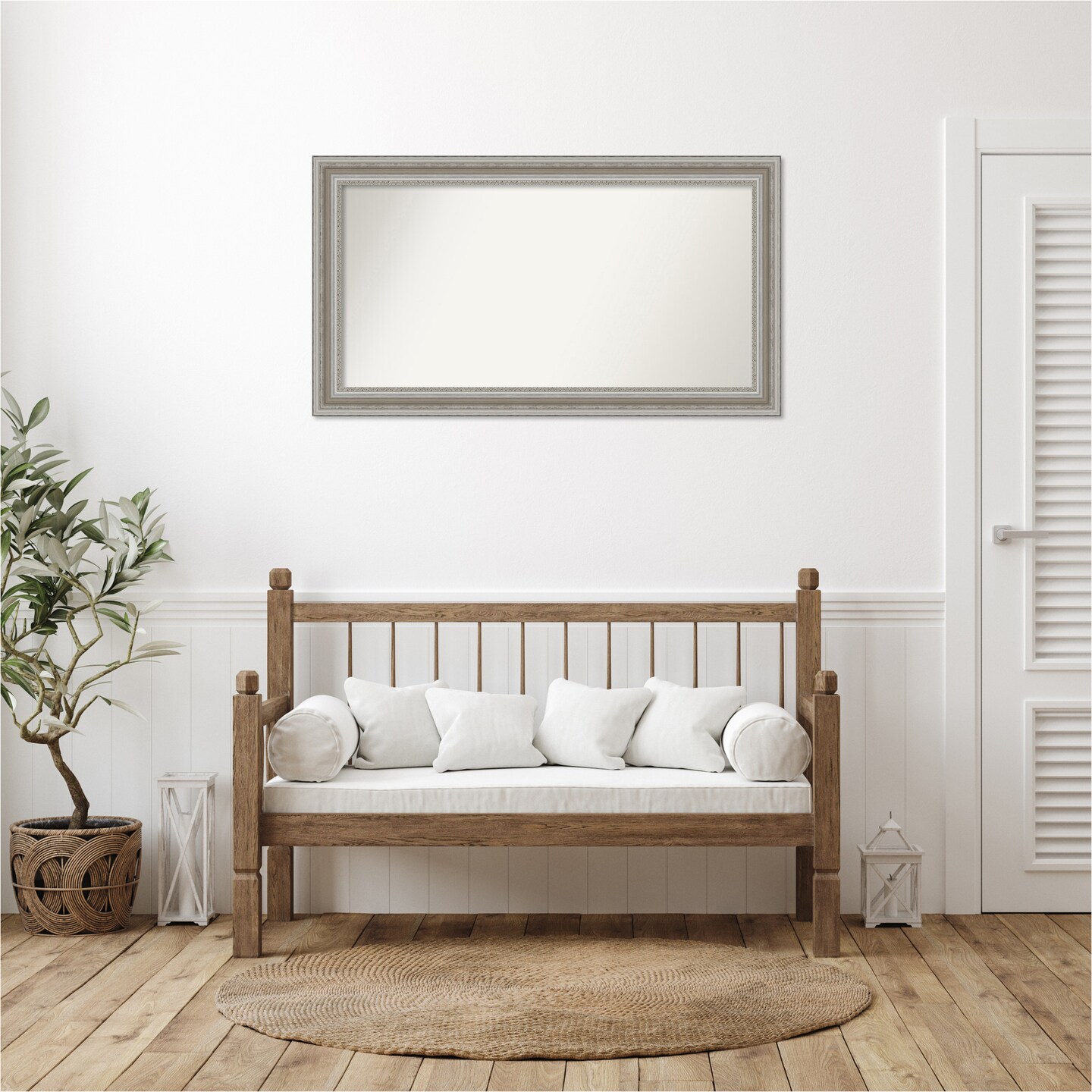 Parlor Silver Non-Beveled Custom Framed Bathroom Vanity Wall Mirror