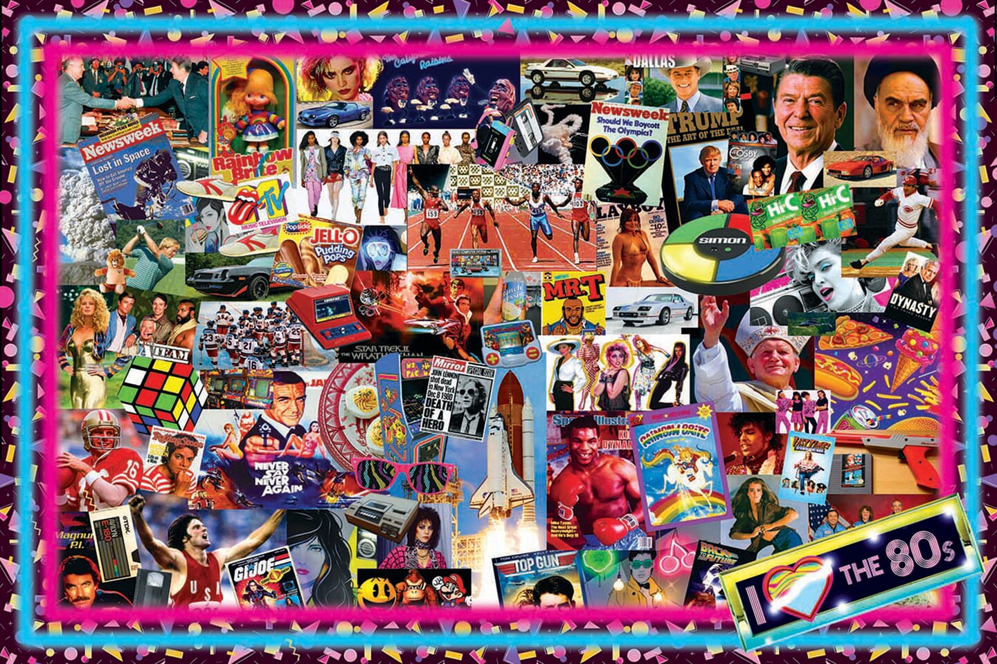 The Crazy 80&#x27;s! Retro Puzzle For Adults And Kids | 1000 Piece Jigsaw Puzzle