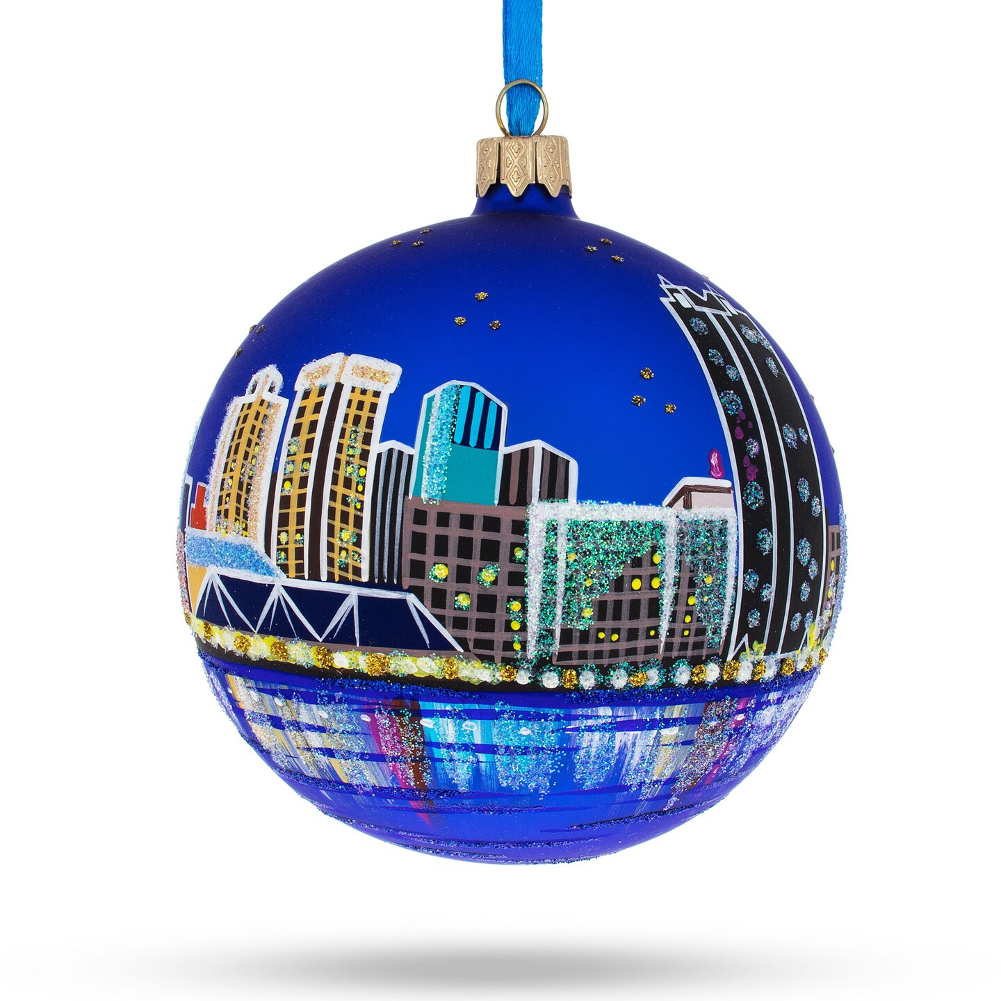 Virginia Beach, Virginia, USA Glass Ball Christmas Ornament 4 Inches
