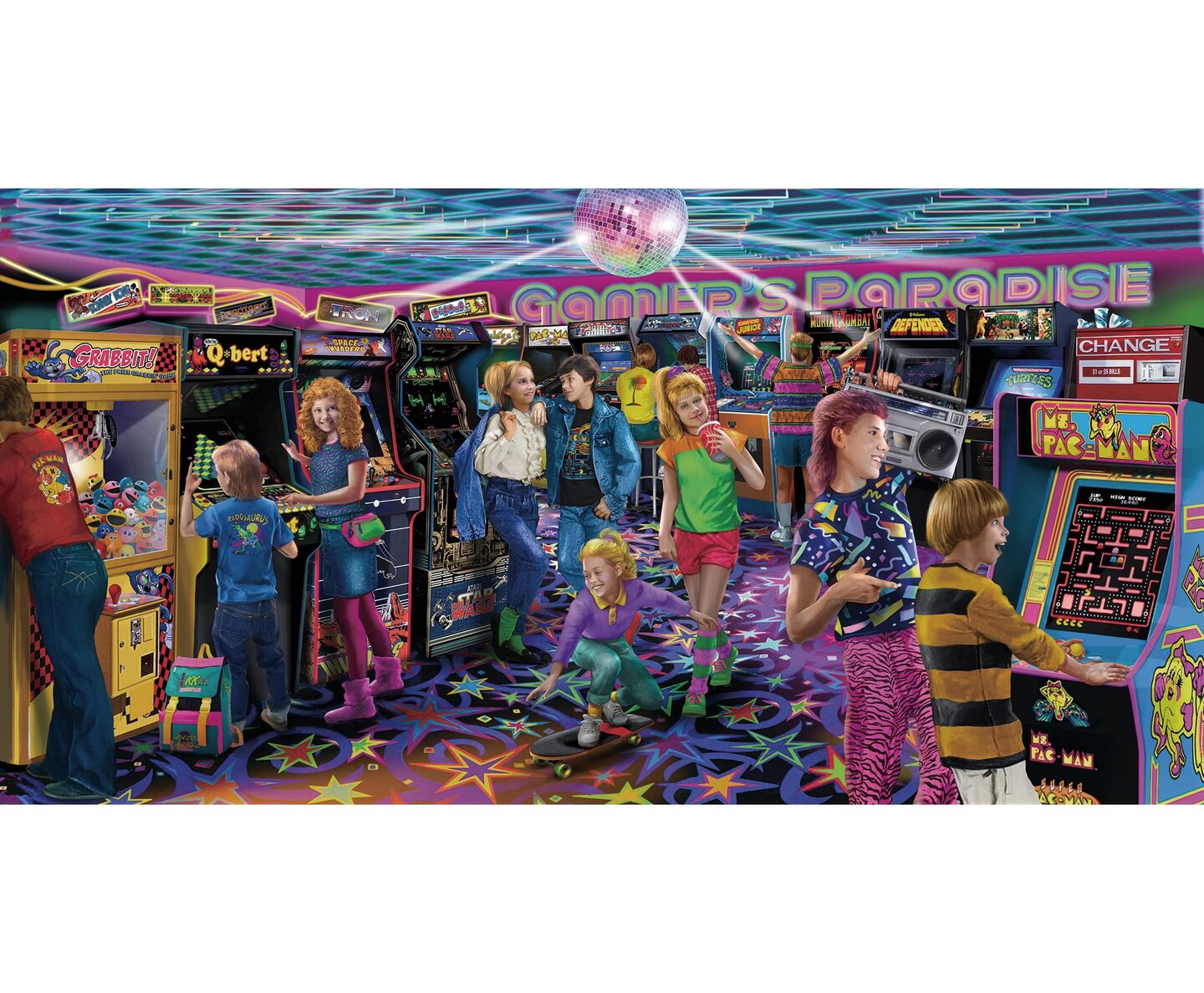 Gamers Paradise &#x27;80s Retro Arcade 2000 Piece Jigsaw Puzzle