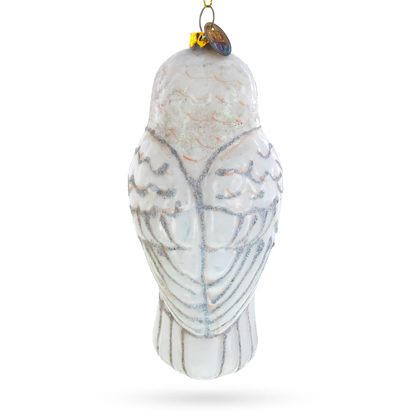 White Owl Glass Christmas Ornament