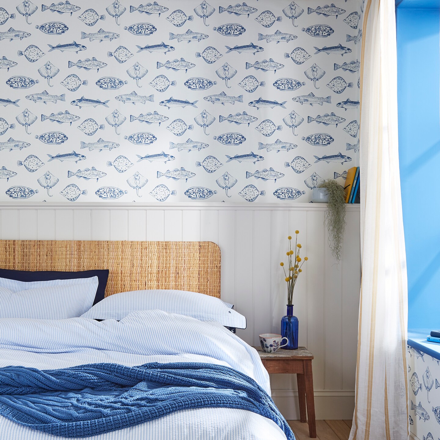 Joules Name The Plaice Coast Blue Wallpaper