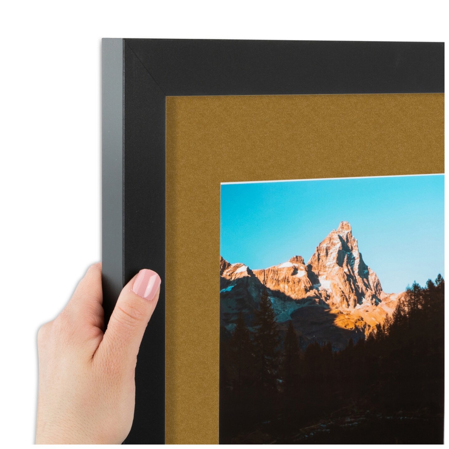 ArtToFrames Collage Photo Picture Frame with 4 - 5x7 inch Openings, Framed in Black with Over 62 Mat Color Options and Regular Glass (CSM-3926-2153)