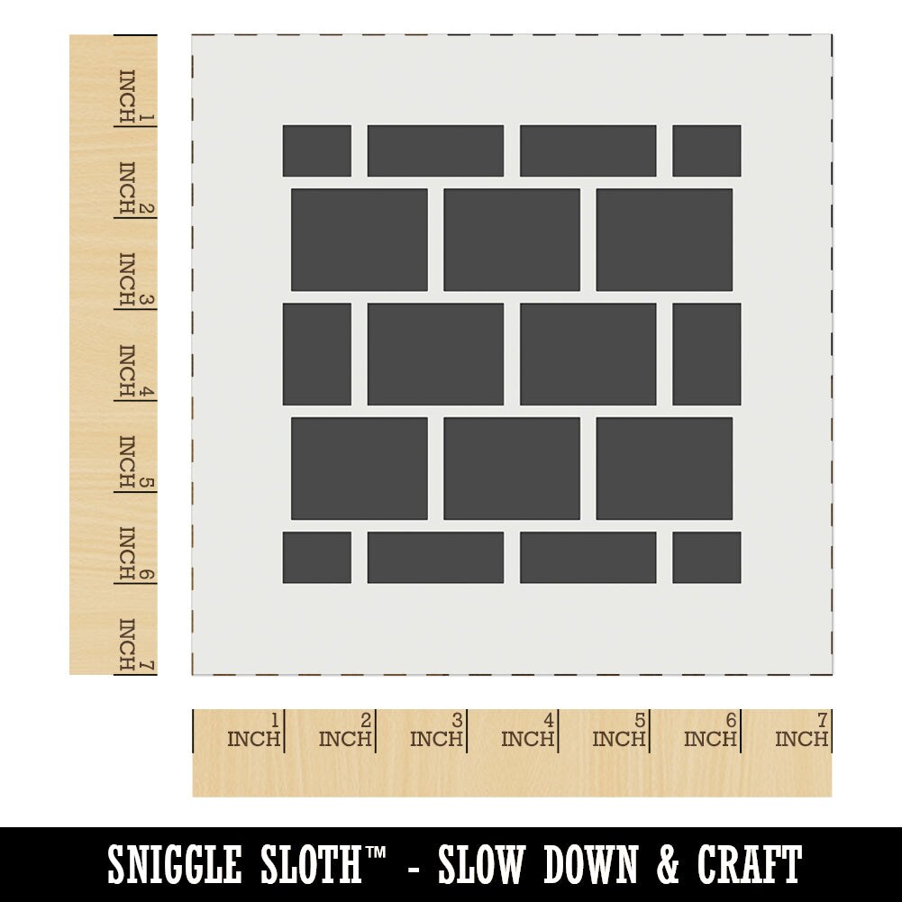 Brick Wall Rectangle Pattern Background Wall Cookie DIY Craft Reusable Stencil