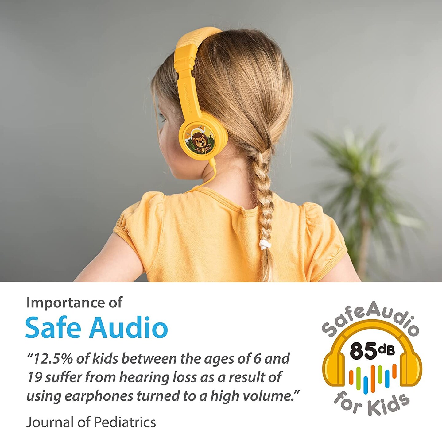 BuddyPhones Explore Plus Foldable with Mic , Sun Yellow