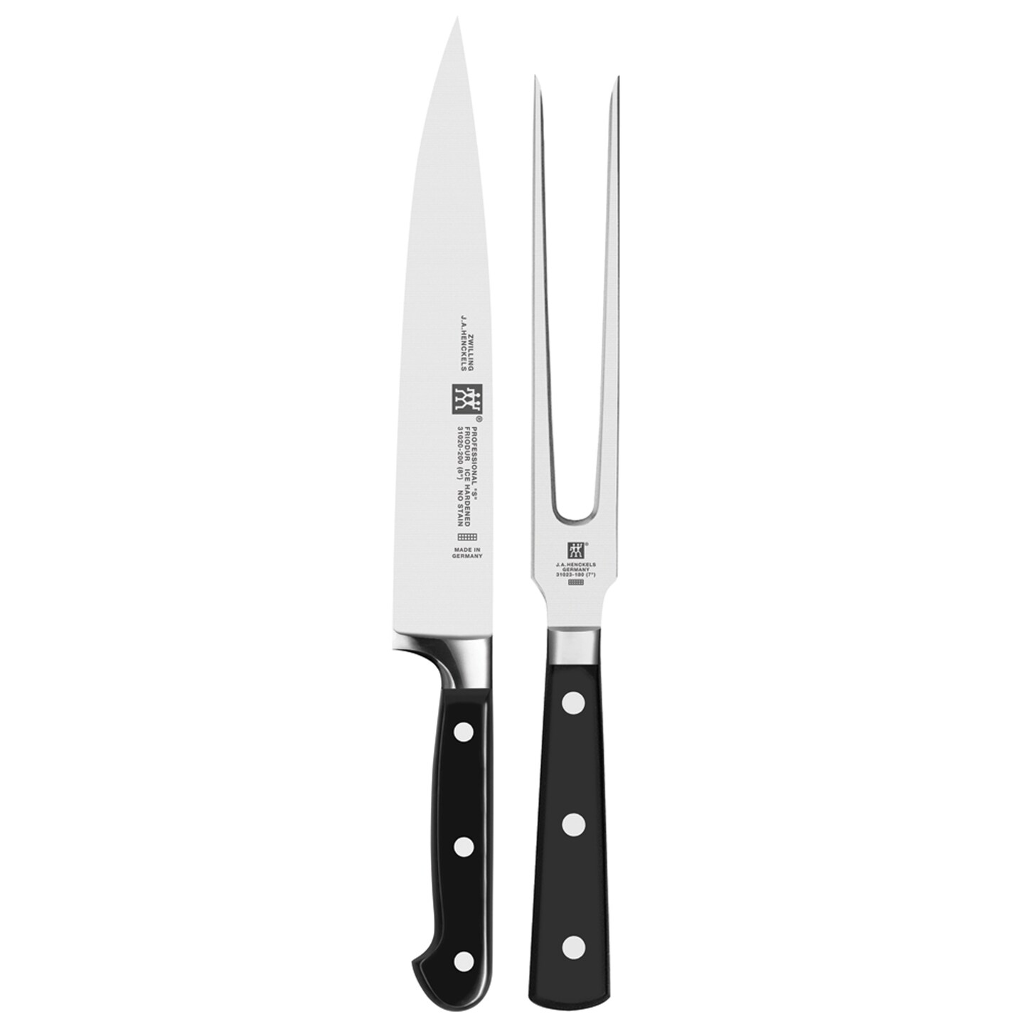 ZWILLING Professional &#x22;S&#x22; 2-pc Carving Knife &#x26; Fork Set
