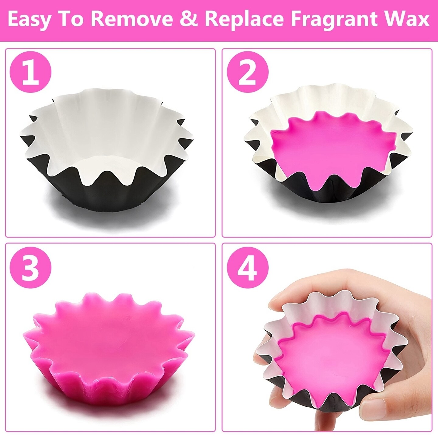 Global Phoenix 50Pcs Wax Melt Warmer Liners Reusable Leak-proof Candle Tray Liner for Scented Wax Electric Wax Warmers Plug in Warmers