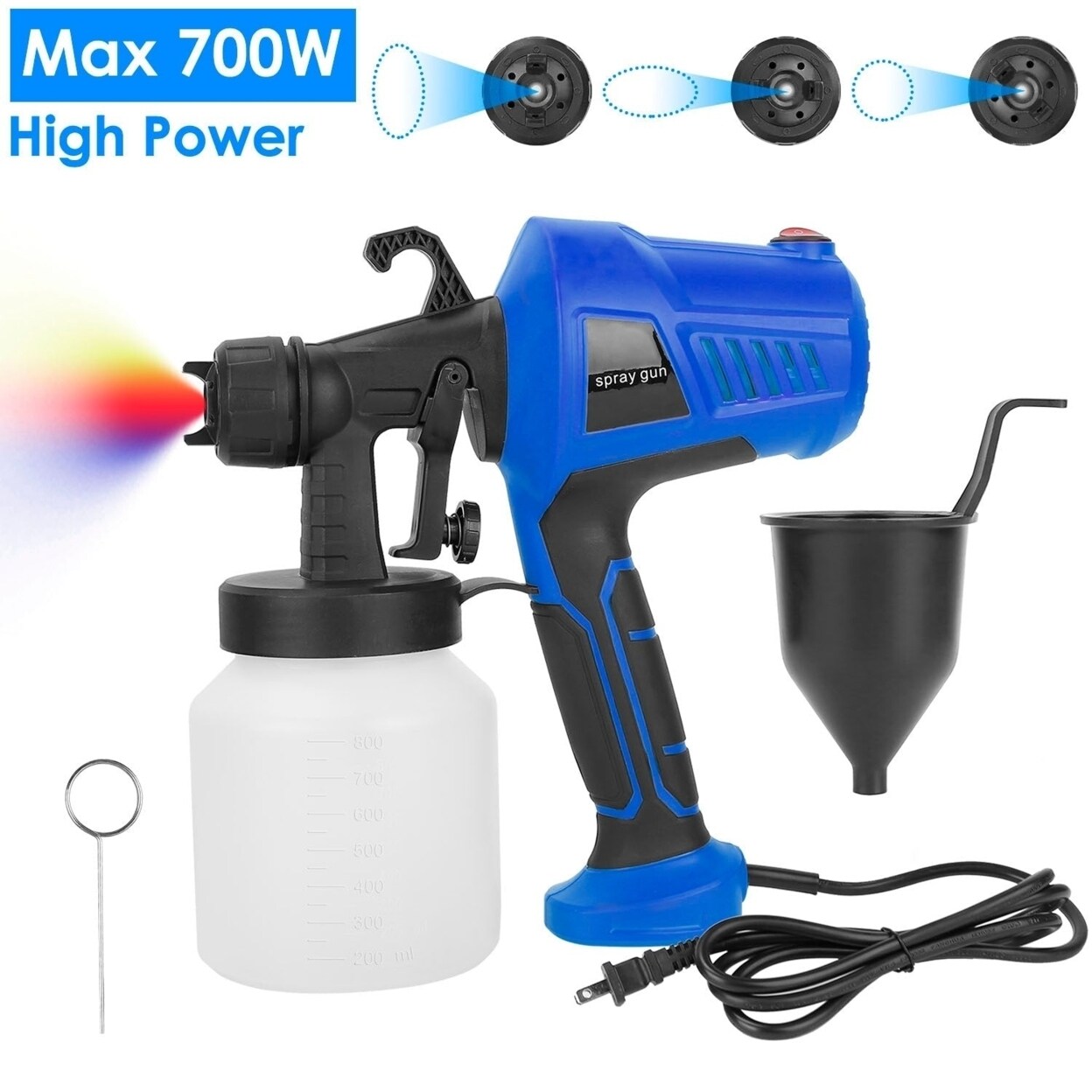 700W Electric Paint Sprayer Handheld Hvlp Spray Painter Painting Spray Gun For Fences Brick Walls