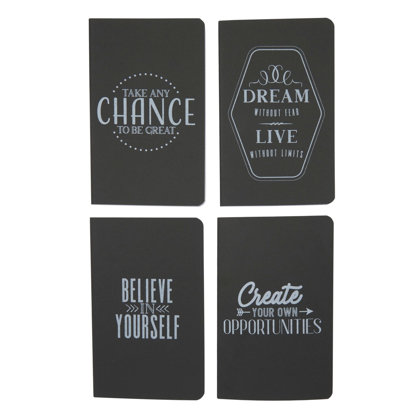 4 Pack Graph Paper Notebooks, Motivational Journals for Students &#x26; Women (5x8 inches)