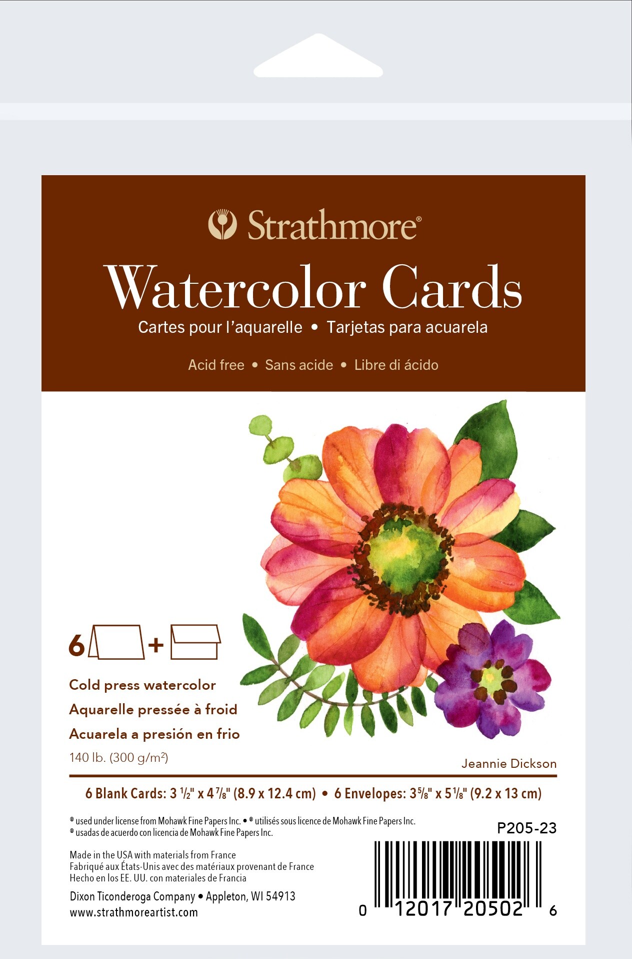 Strathmore Cards &#x26; Envelopes 3.5&#x22;X4.875&#x22; 6/Pkg-Watercolor