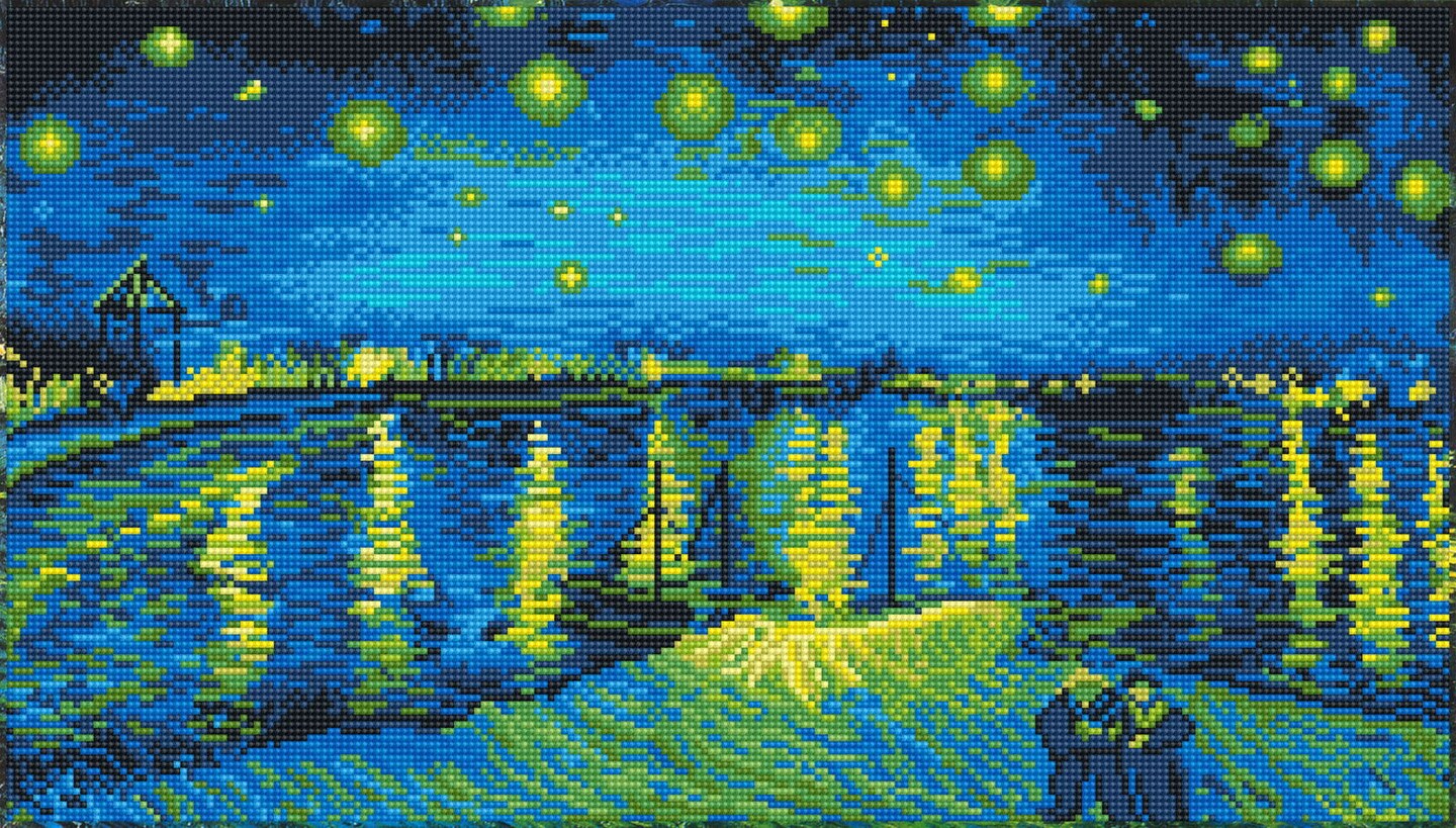 Starry Night Radiance: Diamond Painting of Van Gogh's Masterpiece