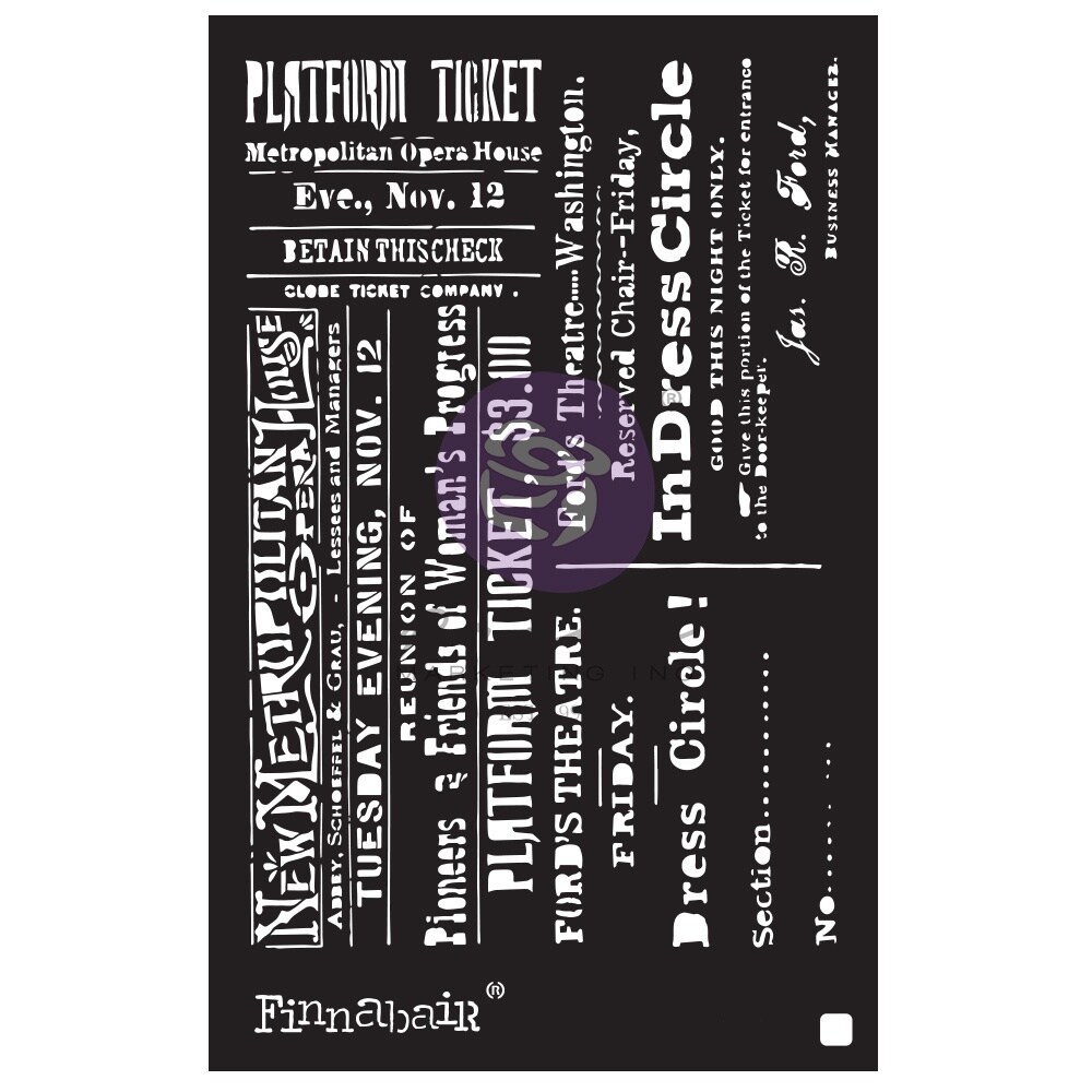 Finnabair Stencil 6&#x22;X9&#x22;-Theater Night