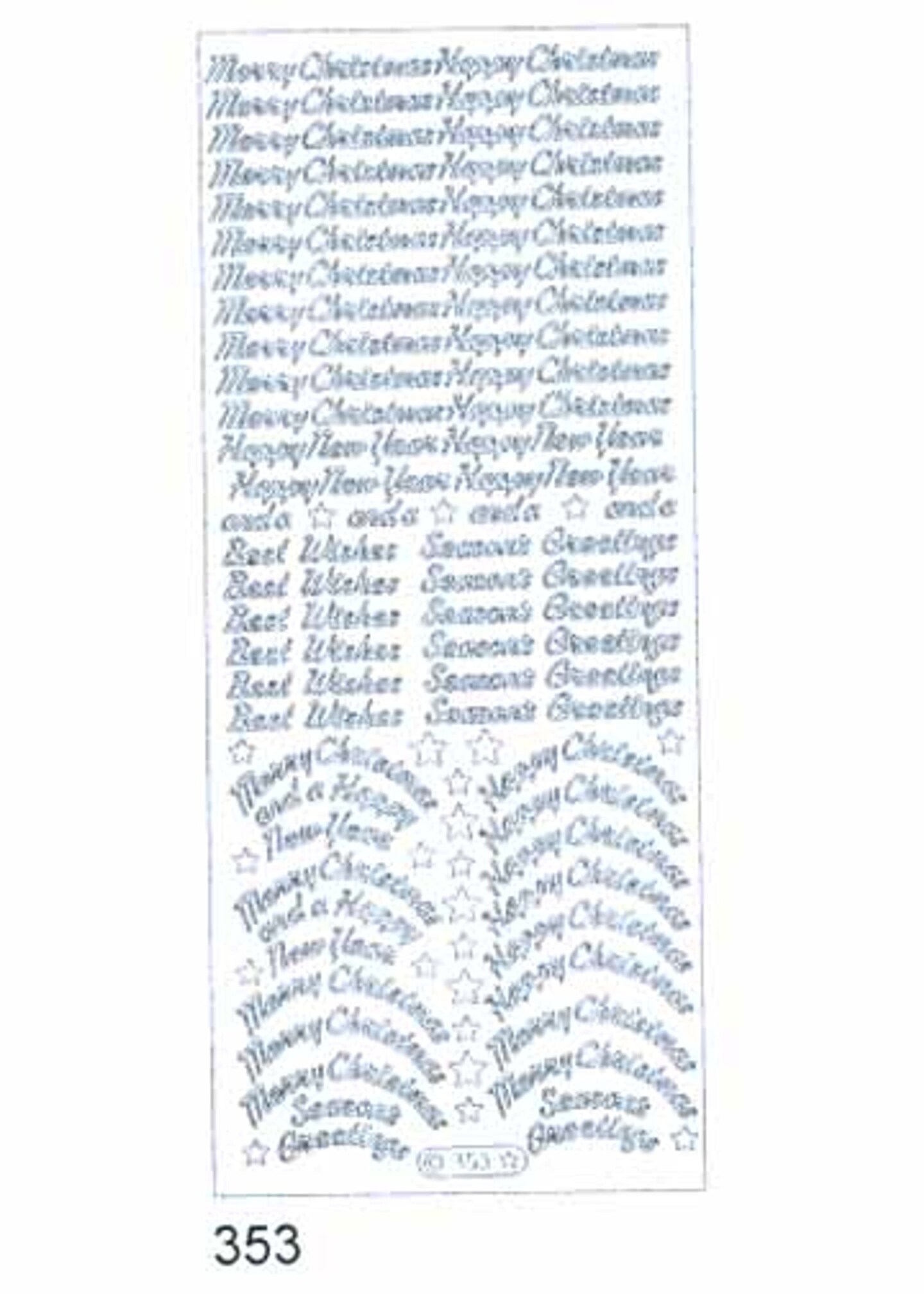 Starform Deco Stickers - Variety/Christmas Greeting - Silver