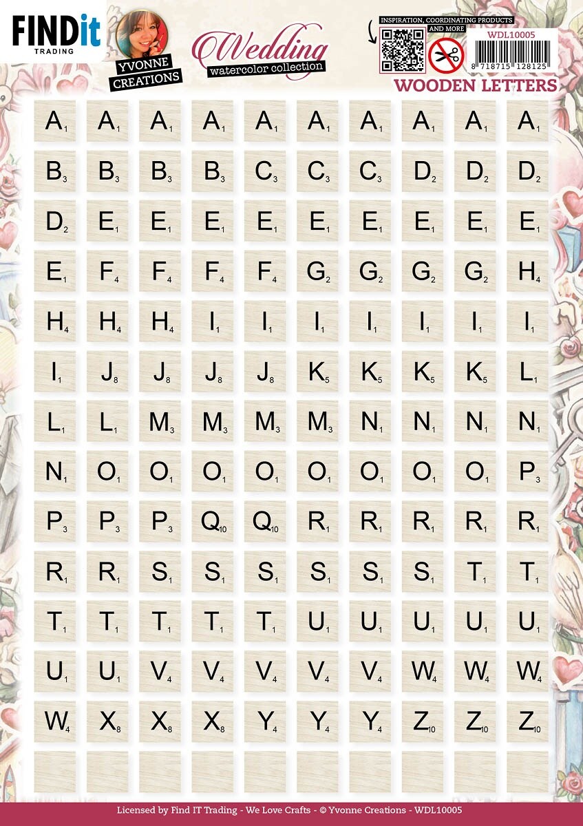 Trade Night Letters Find It Trading Yvonne Creations Embellishment Sheet-Wedding - Beige ...