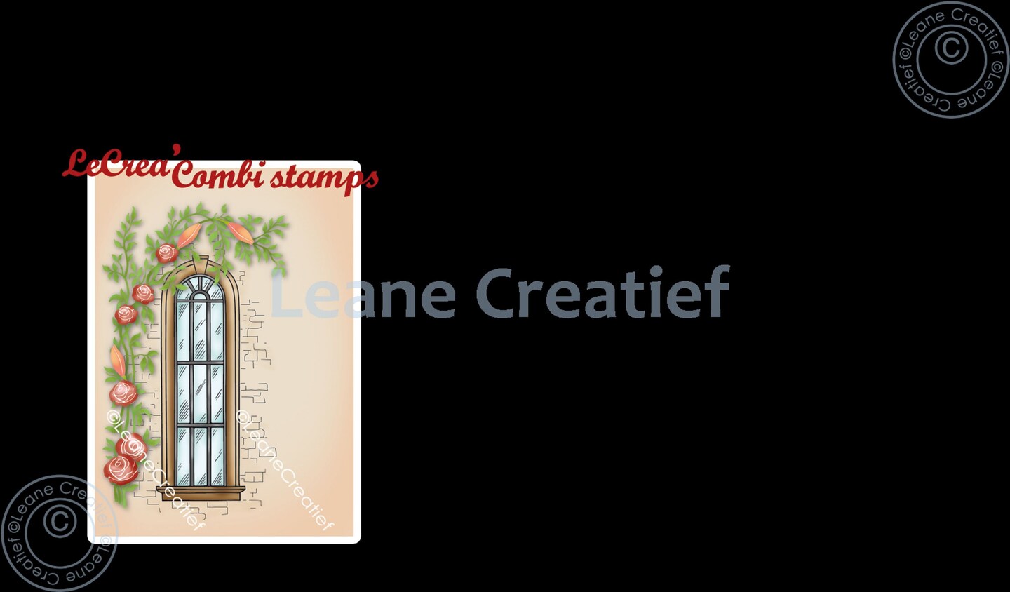 Leane Creatief Lecreadesign Combi Clear Stamp Window With Climbing Plant