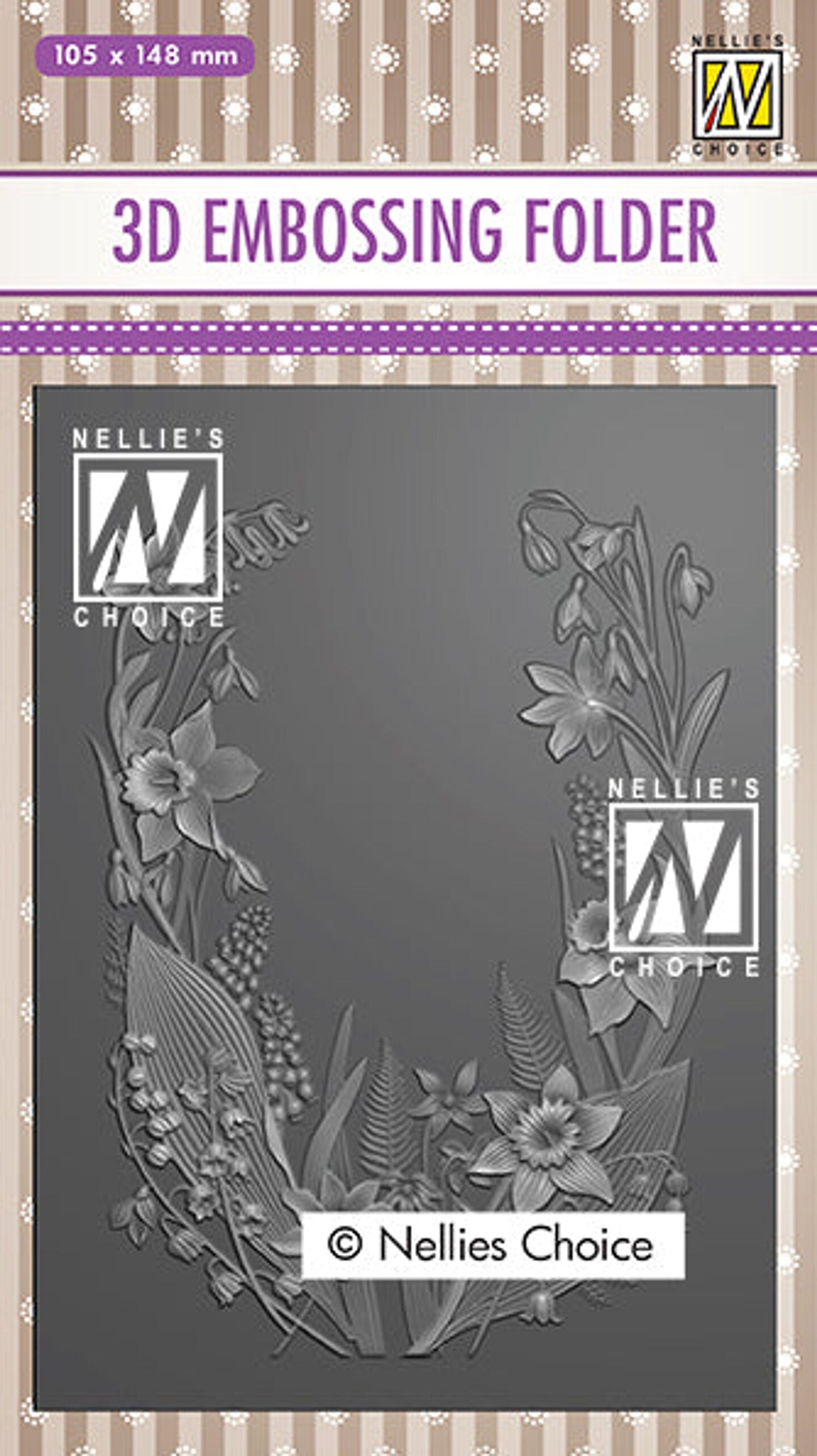 Nellie&#x27;s Choice 3D Embossing Folders Flower Frame