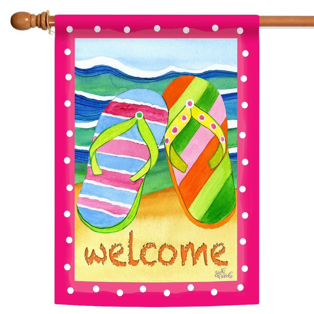 Flip Flop Welcome Decorative Summer Flag