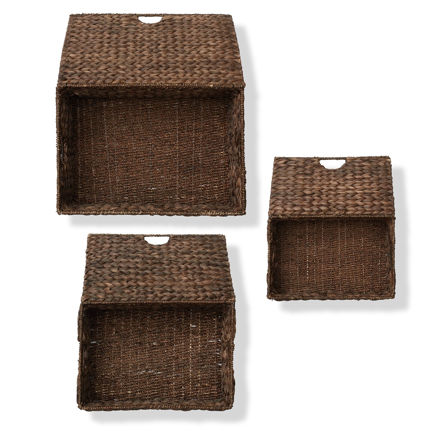 Casafield 12 X 12 Water Hyacinth Storage Baskets, Natural - Set