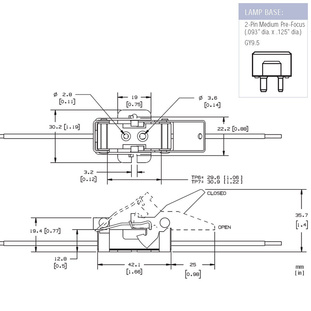 GY9.5 ceramic socket Lamp Holder - 69718 TP-7L Replacement