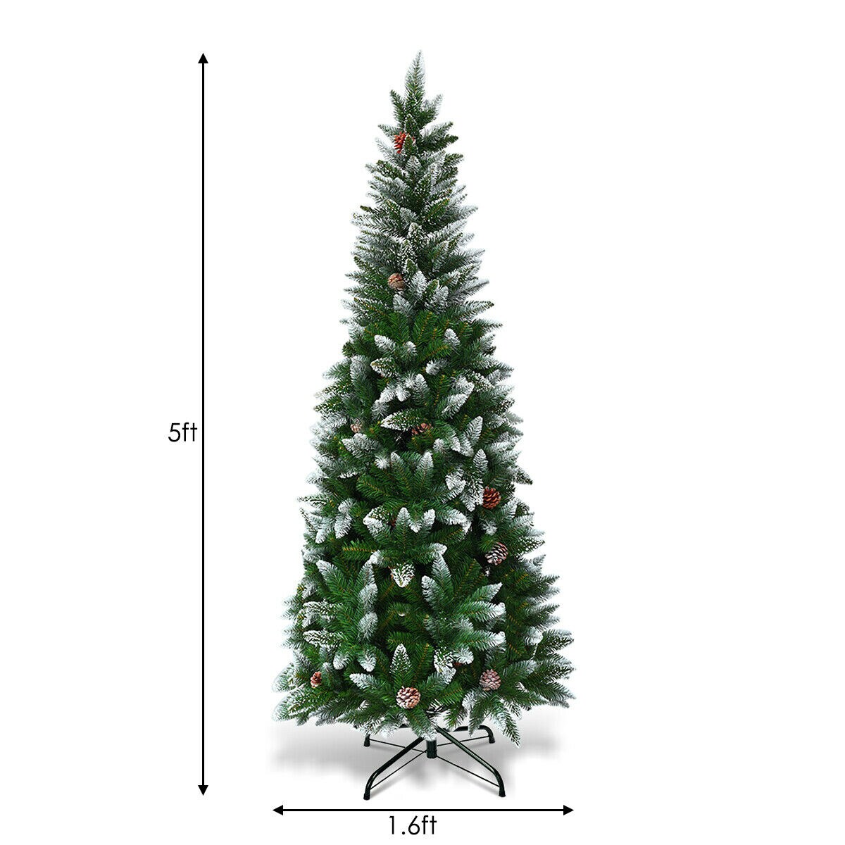 Artificial Pencil Christmas Tree with Pine Cones