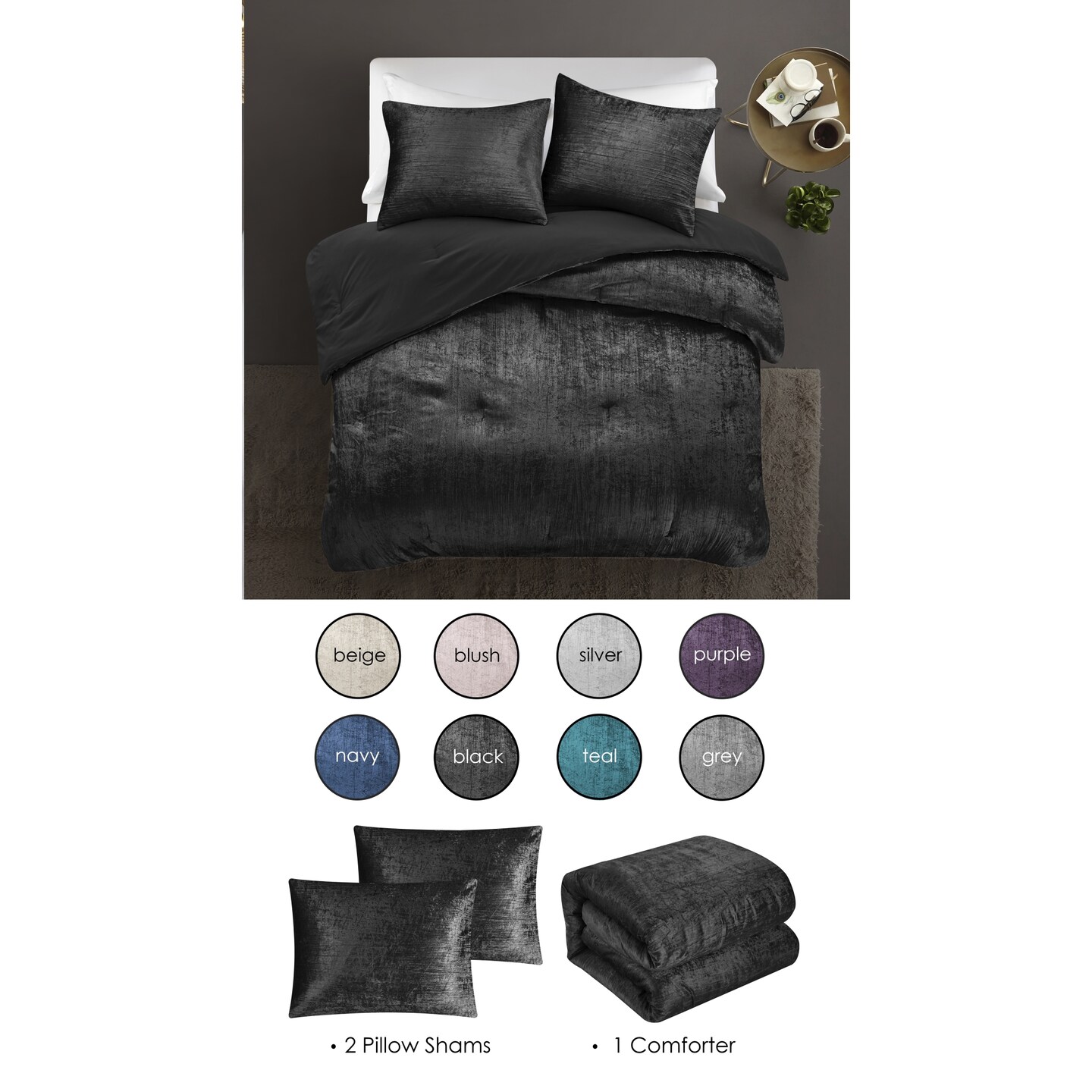 Antwon 3pc Comforter Set With Pillow Shams