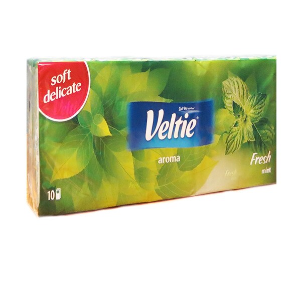 Veltie   Aroma Pocket Tissues- Fresh Mint (10 in 1 Pack)