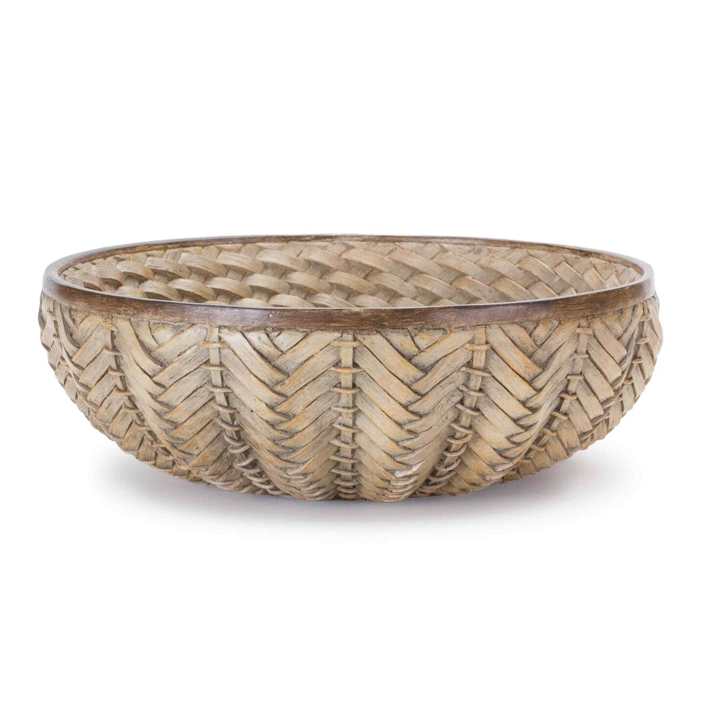 Melrose Wicker Round Bowls - 9&#x22; - Brown - Set of 2