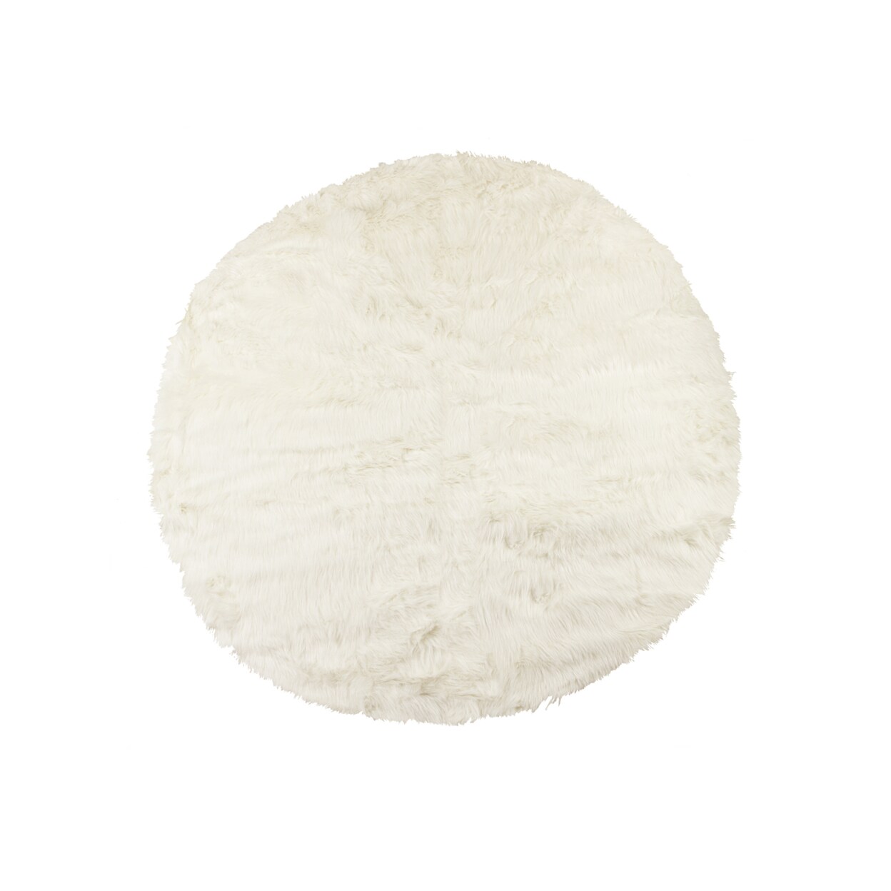 LUXE FAUX FUR ARLINGTON CIRCULAR FAUX FUR RUG 6' DIAMETER OFF WHITE